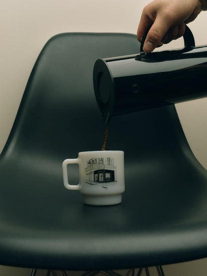 BENCH COFFEE CO. Lt Collins Milk Glass Mug