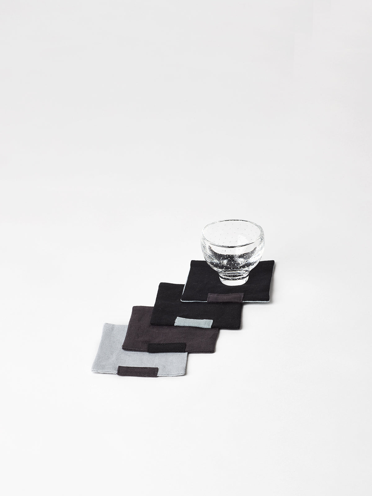 Linen Coasters by Monte Picnic Social Club, with sake glass as size reference