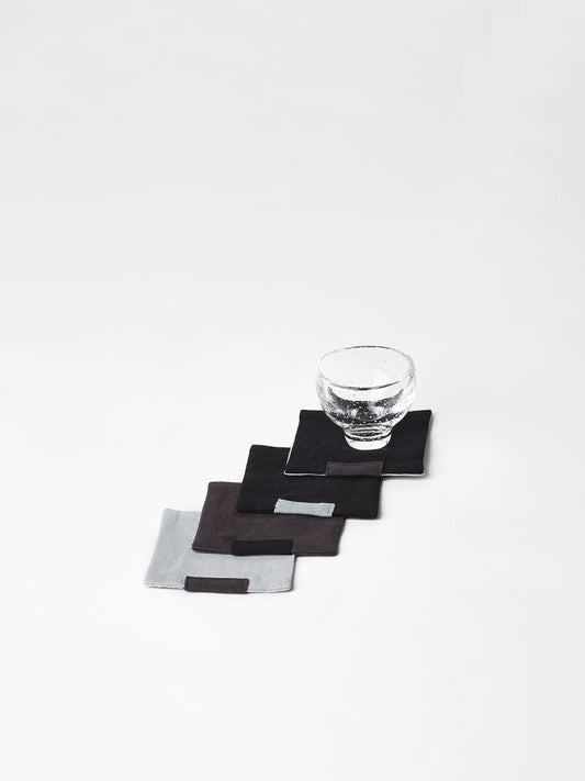 Linen Coasters by Monte Picnic Social Club, with sake glass as size reference