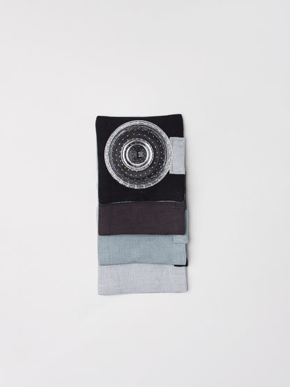 Linen Coasters by Monte Picnic Social Club, with sake glass as size reference
